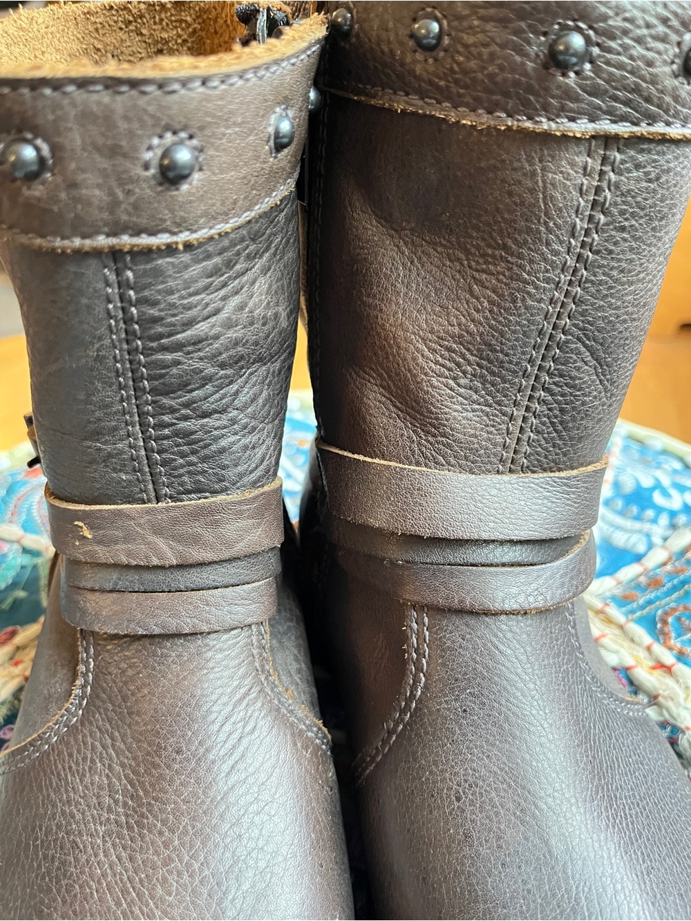 Women’s Dark Brown Leather Harley Davidson Jessica motorcycle boots